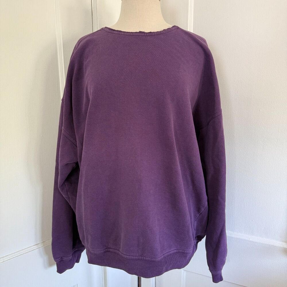 Vintage 90s GAP Crewneck Sweatshirt Purple XL USA Made Oversized Cotton Fleece